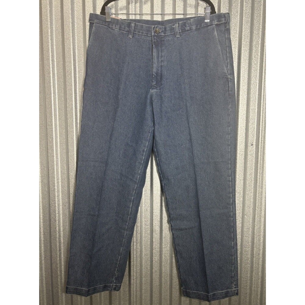New Men’s Haggar Premium Stretch Denim Pants 40x30 Classic Fit Pleated Front